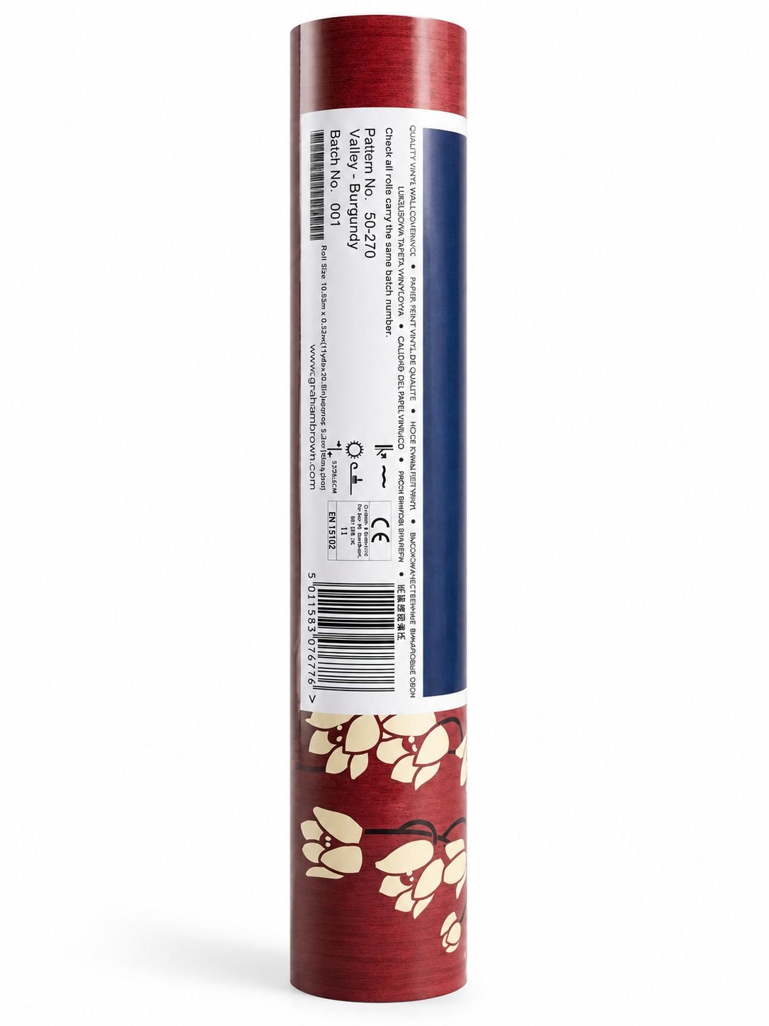 6 Rolls Fresco Valley Burgundy Vinyl Wallpaper 10m x 52cm Textured Washable — photo 3