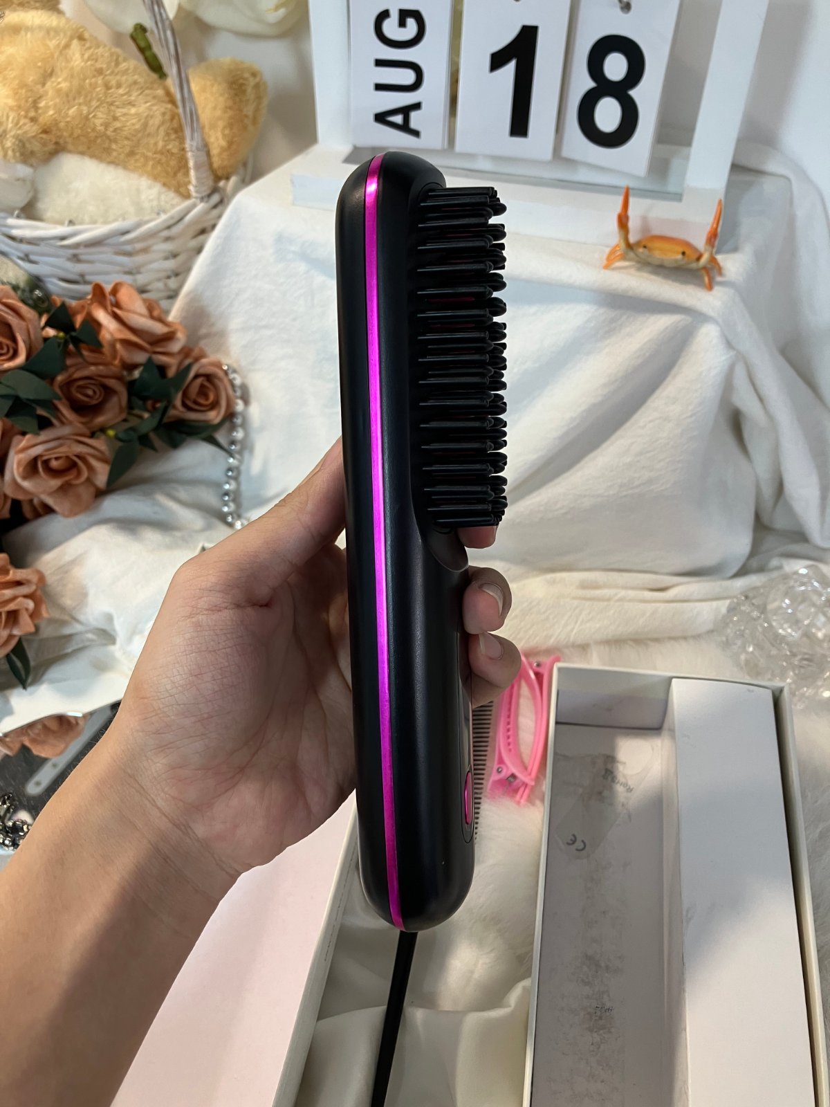 40x Hair Straightening Brushes & Combs - 20 Pink / 20 Black, New — photo 4