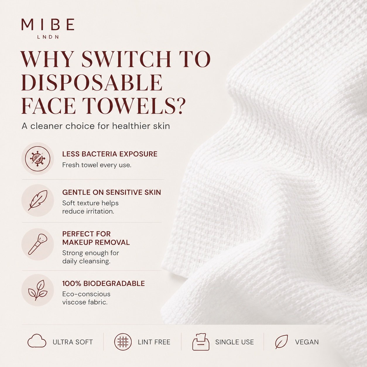 24 x Disposable Face Towels XL of 50 Clean Skin Towels — photo 5