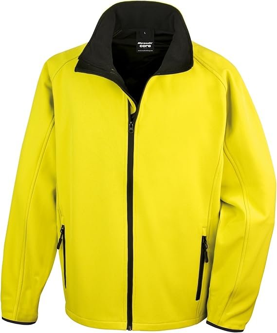 Source photograph for 5x Result Unisex R231M Recycled Softshell Work Jacket–Hi-Vis Yellow/Black – Size XL