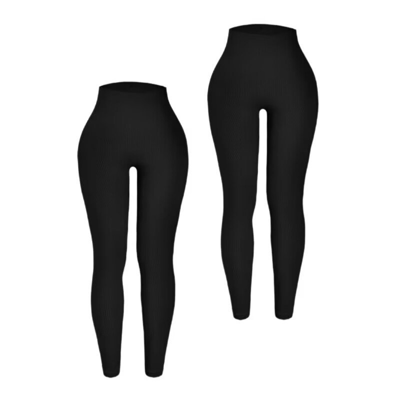50x Black Ribbed Yoga Pants — Full Length, UK 12-14 Only, New — photo 4