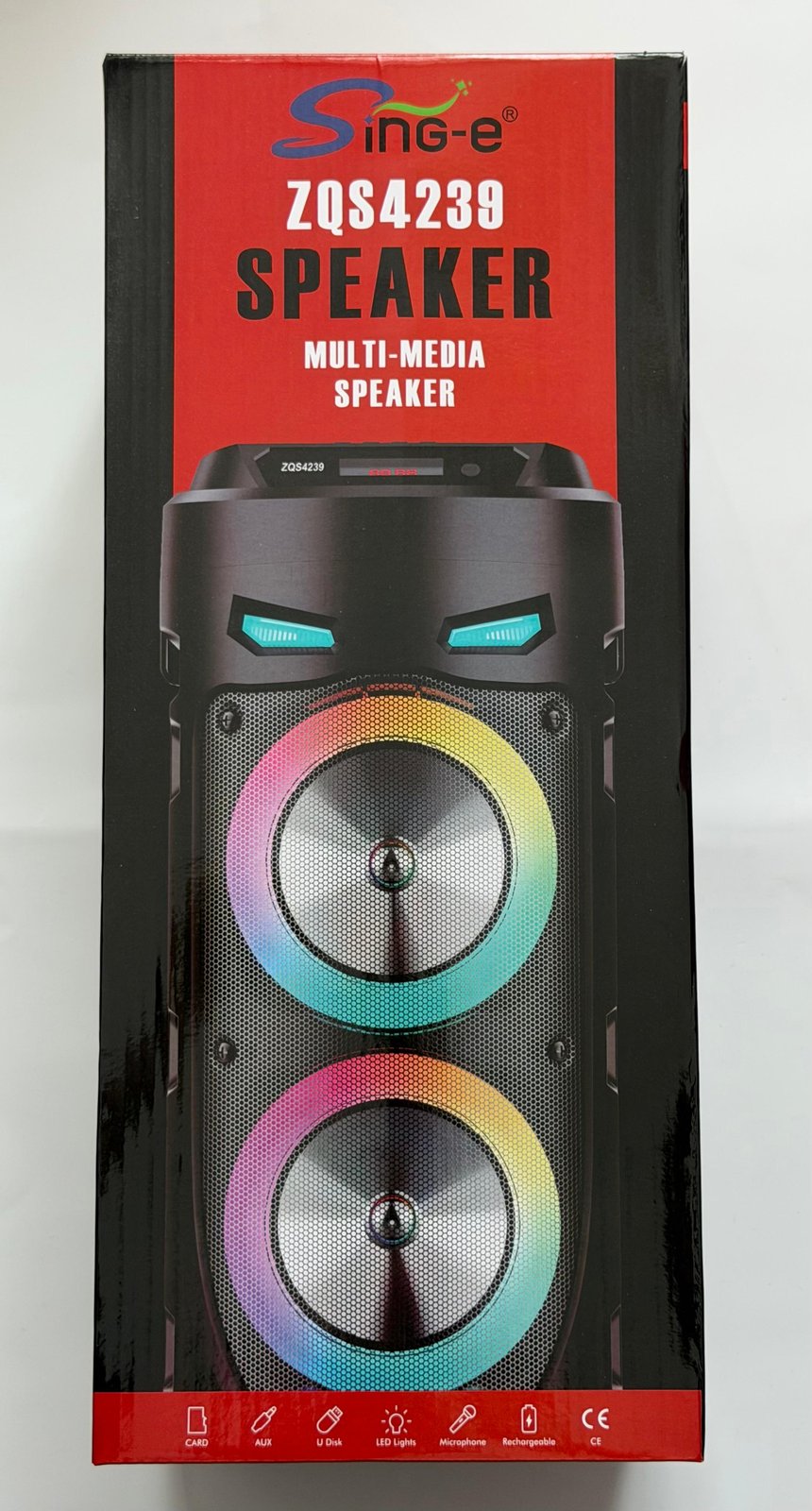 Source photograph for 2x SING-E ZQS4239 Multimedia Bluetooth Speaker Portable Wireless Speaker USB