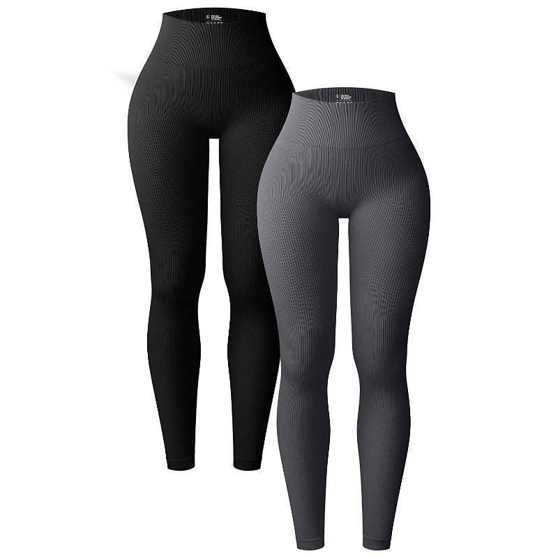 Source photograph for 80x Black and Grey Ribbed Yoga Pants — Full Length, Mixed Sizes, New