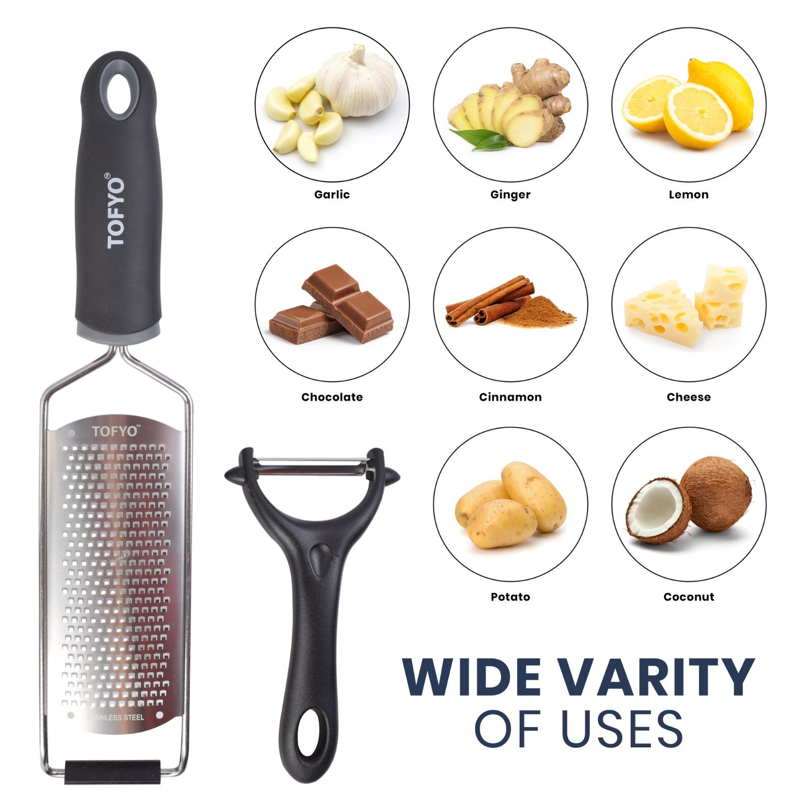 Cheese Grater Zester (with safety cover) Bundled with Peeler - New Stock — photo 5