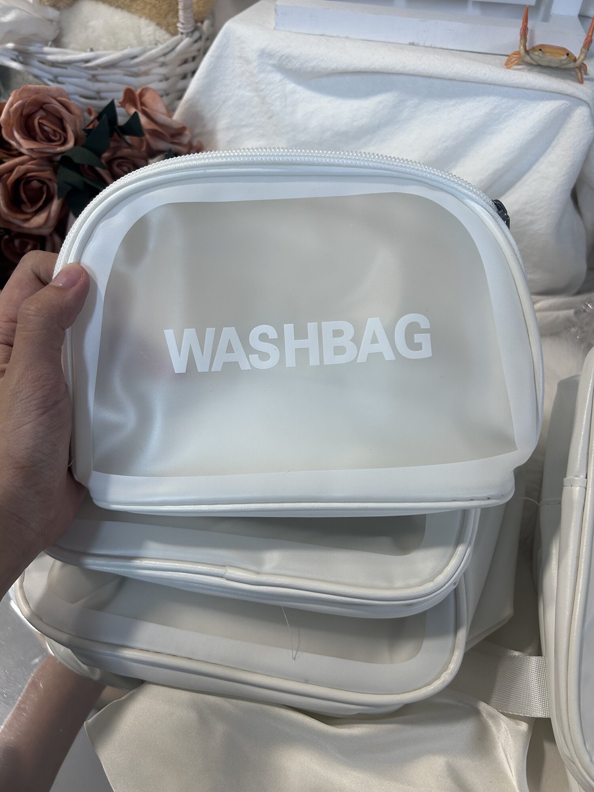 80x Mixed Size Cosmetic Wash Bags - White / Pink Random Colours - New — photo 3