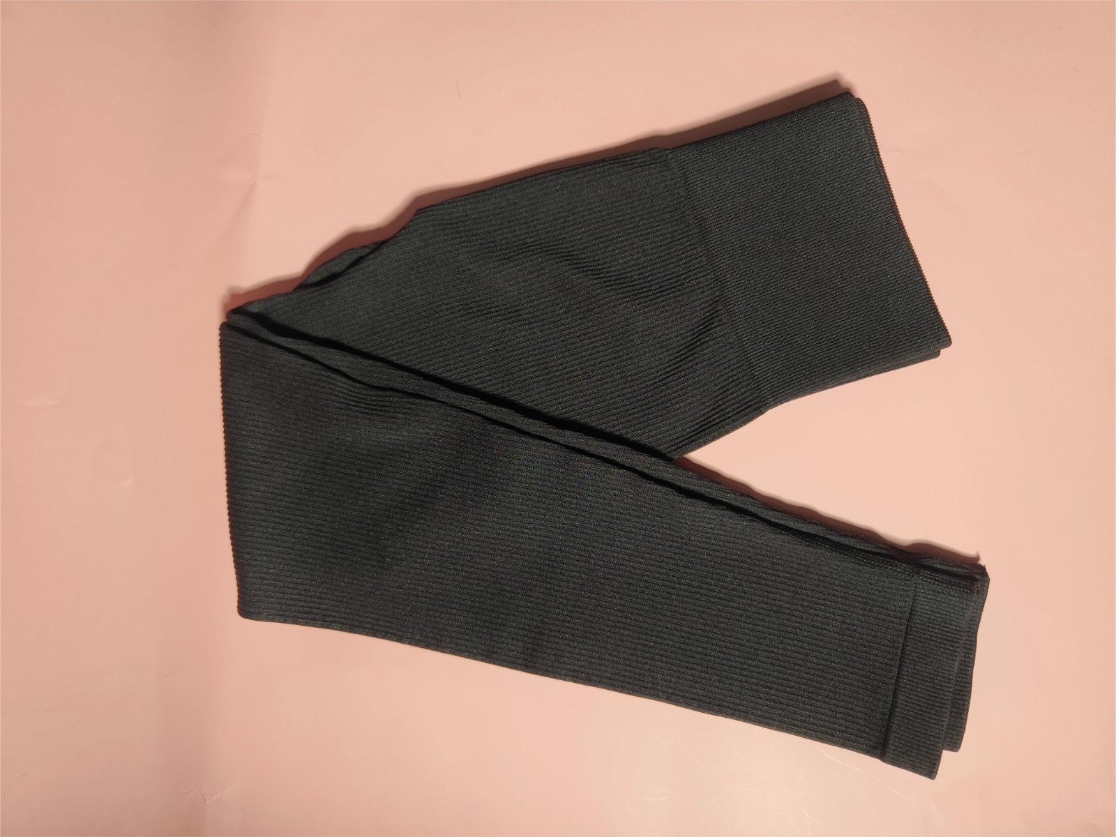 Source photograph for 50x Black Ribbed Yoga Pants — Full Length, UK 10 Only, New