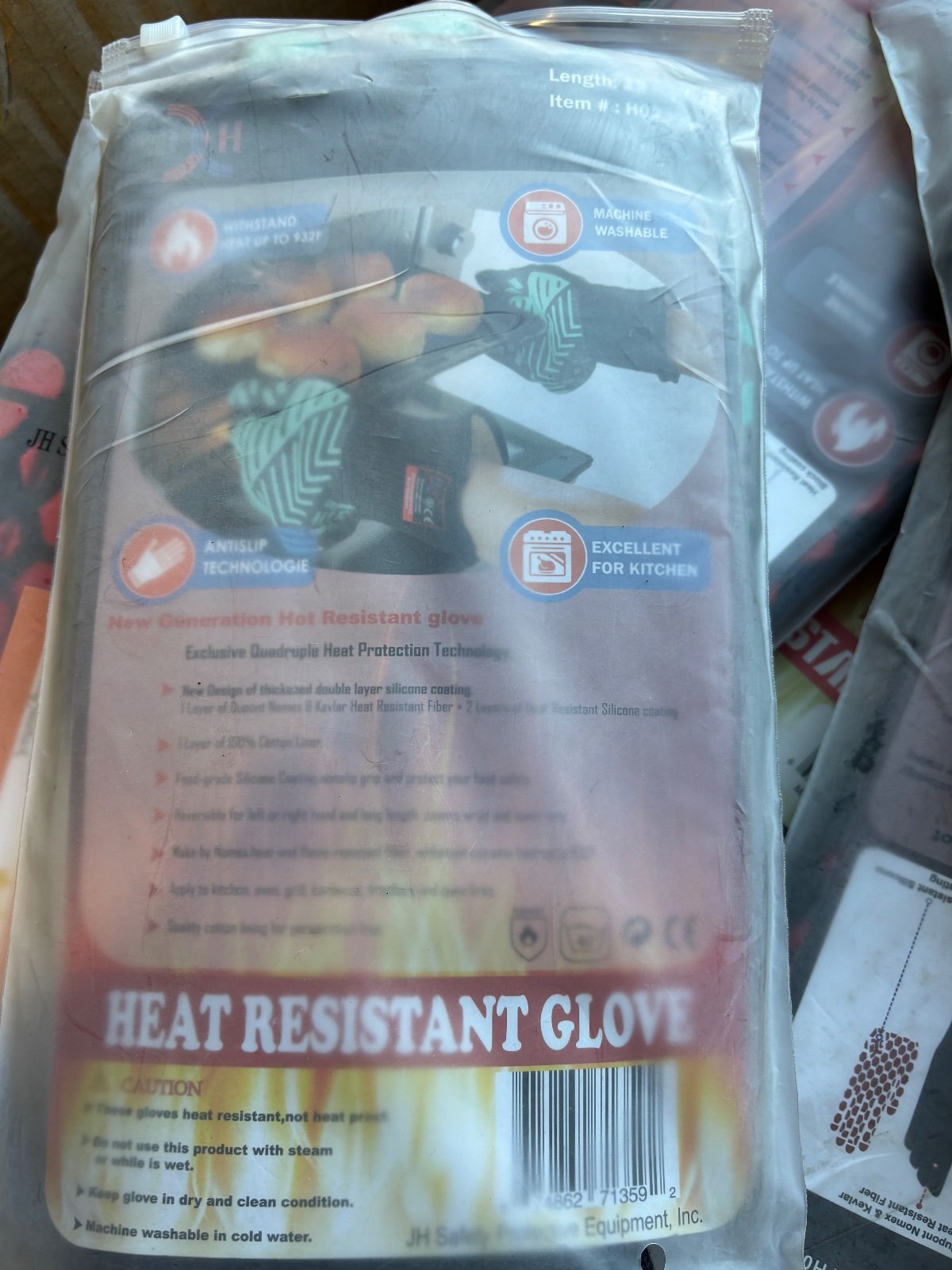 Heat Resistant Gloves 932F Silicone Kitchen BBQ 25 Pairs New Sealed — photo 2