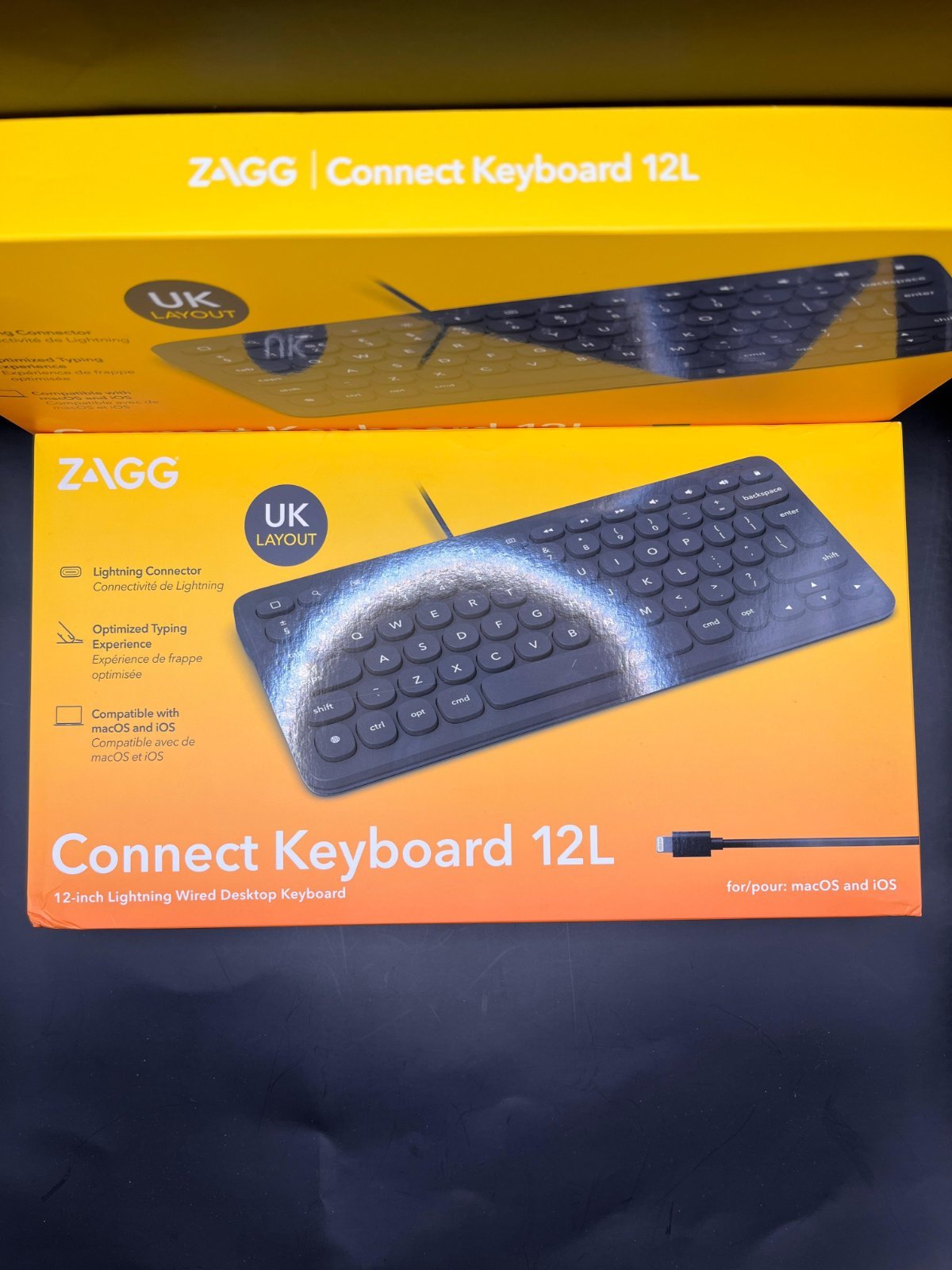 2x ZAGG Connect Keyboard 12L Lightning Wired Keyboard for iPad iPhone Mac UK Layout — photo 3