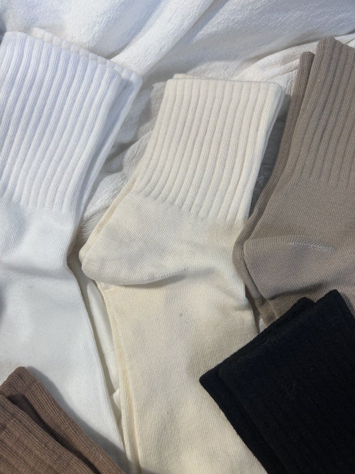 50x 6Pairs Ribbed Crew Socks - Mixed Neutral Colours, 6-Pair Packaged Sets - New — photo 3