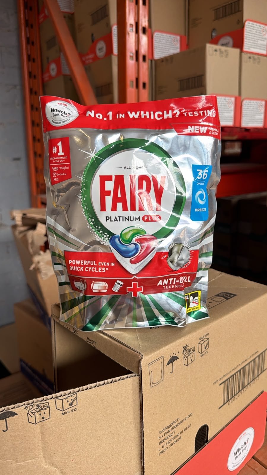Source photograph for Fairy - Platinum Plus - Auto Dishwasher Tablets Original 36 Tabs
