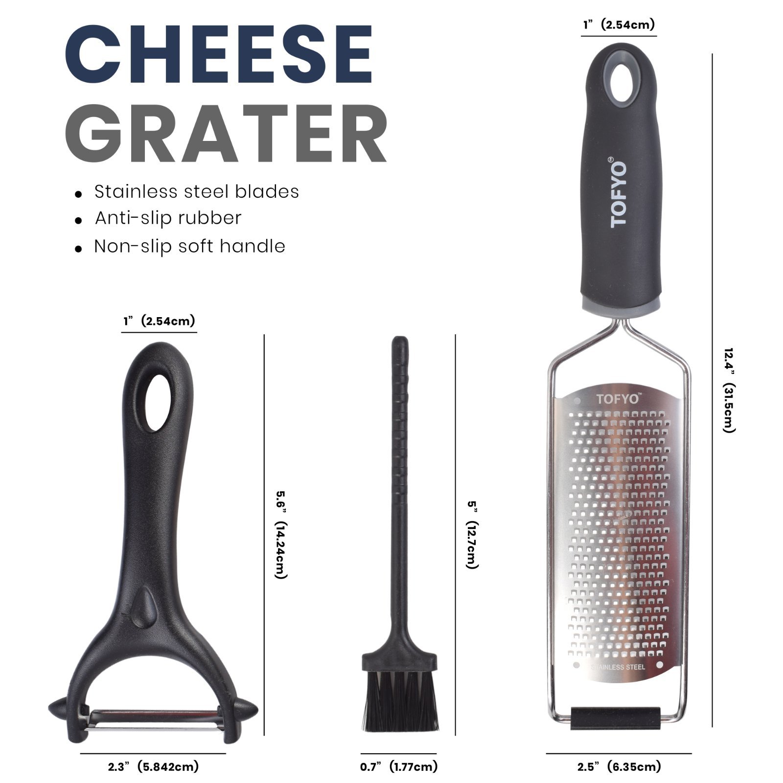 Cheese Grater Zester (with safety cover) Bundled with Peeler - New Stock — photo 2