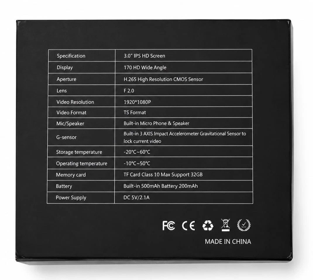 2x ORSKEY S800 Dash Cam 1080P Full HD Driving Recorder3" Screen G-Sensor Car Camera — photo 3