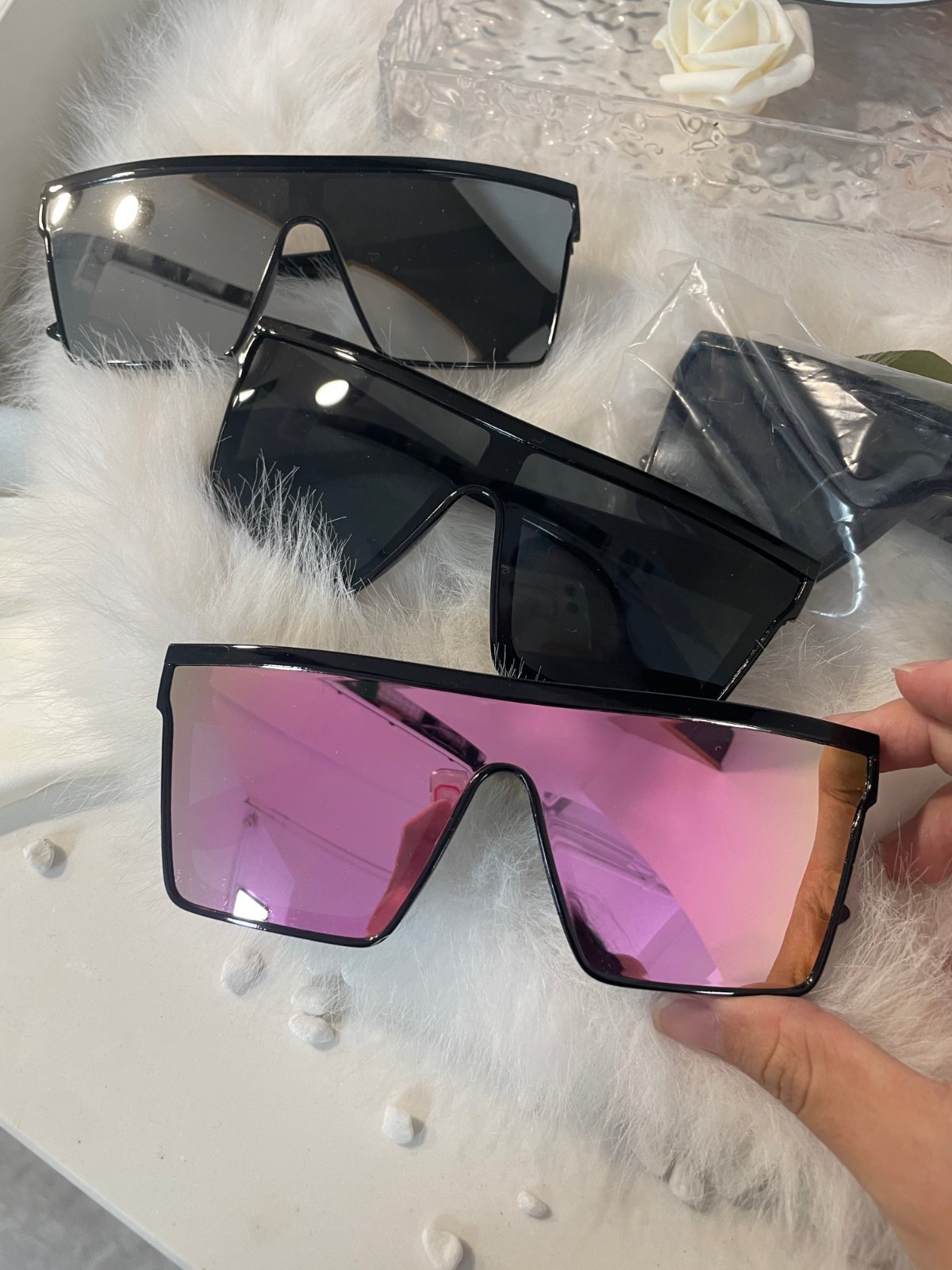 50x Oversized Fashion Sunglasses - Mixed Colours, New — photo 3