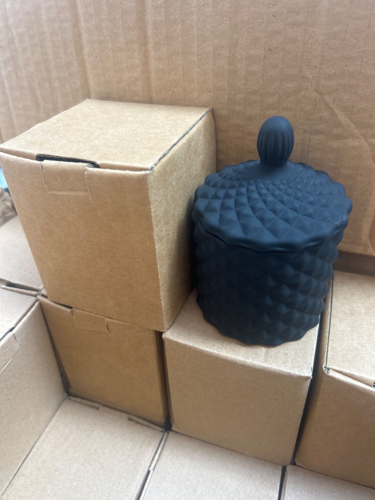 56x Matte Black Mini Candle Jars