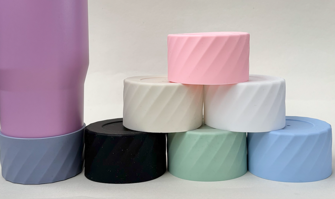 600 x Brand New Silicone 40oz Water Bottle Boots — Groove Design, 7 Colours (Mixed) — Job Lot