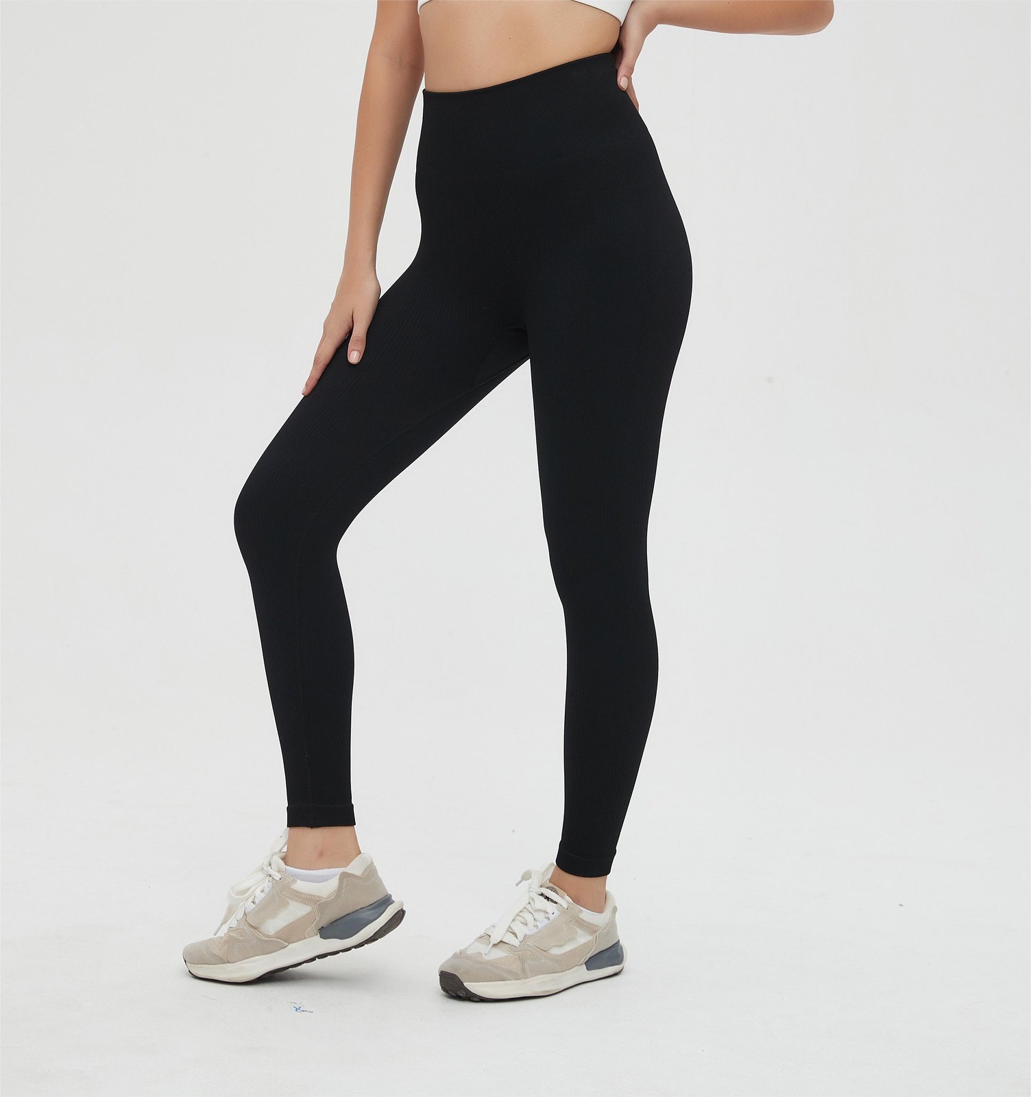 80x Black and Grey Ribbed Yoga Pants — Full Length, Mixed Sizes, New — photo 6