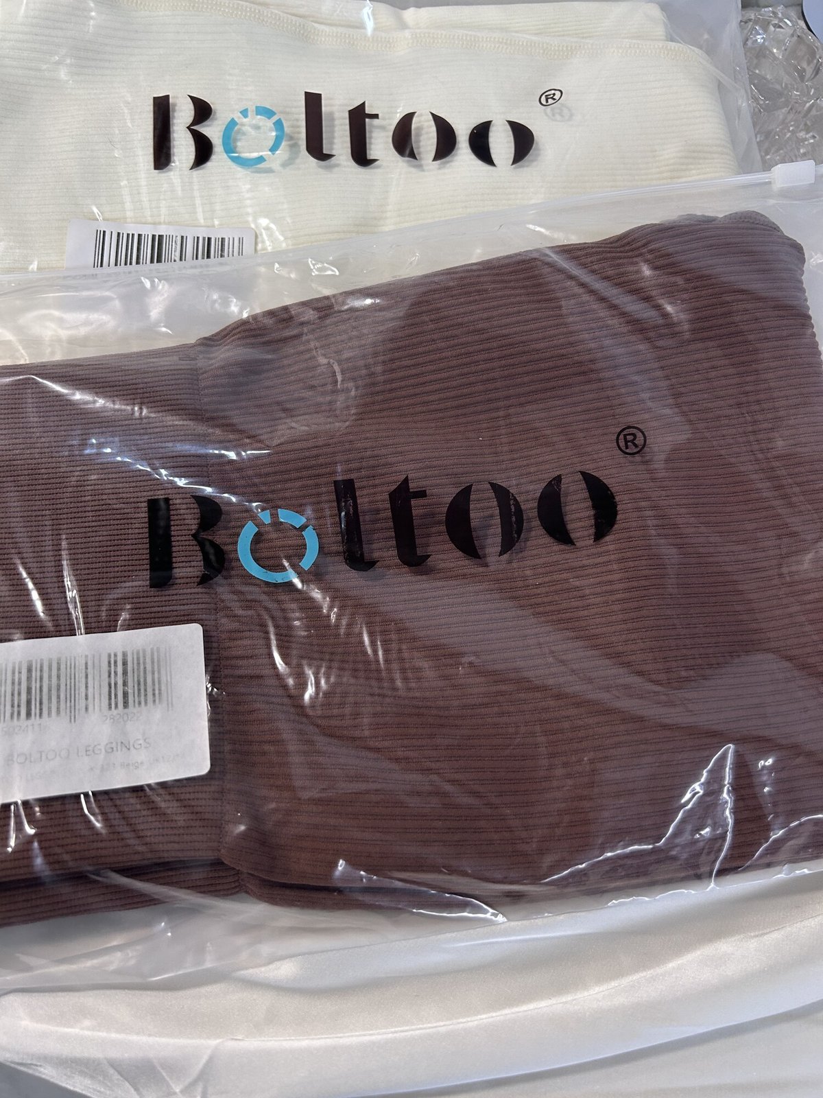 60x Ribbed High-Waist Yoga Leggings - Beige and Coffee Only - New — photo 4