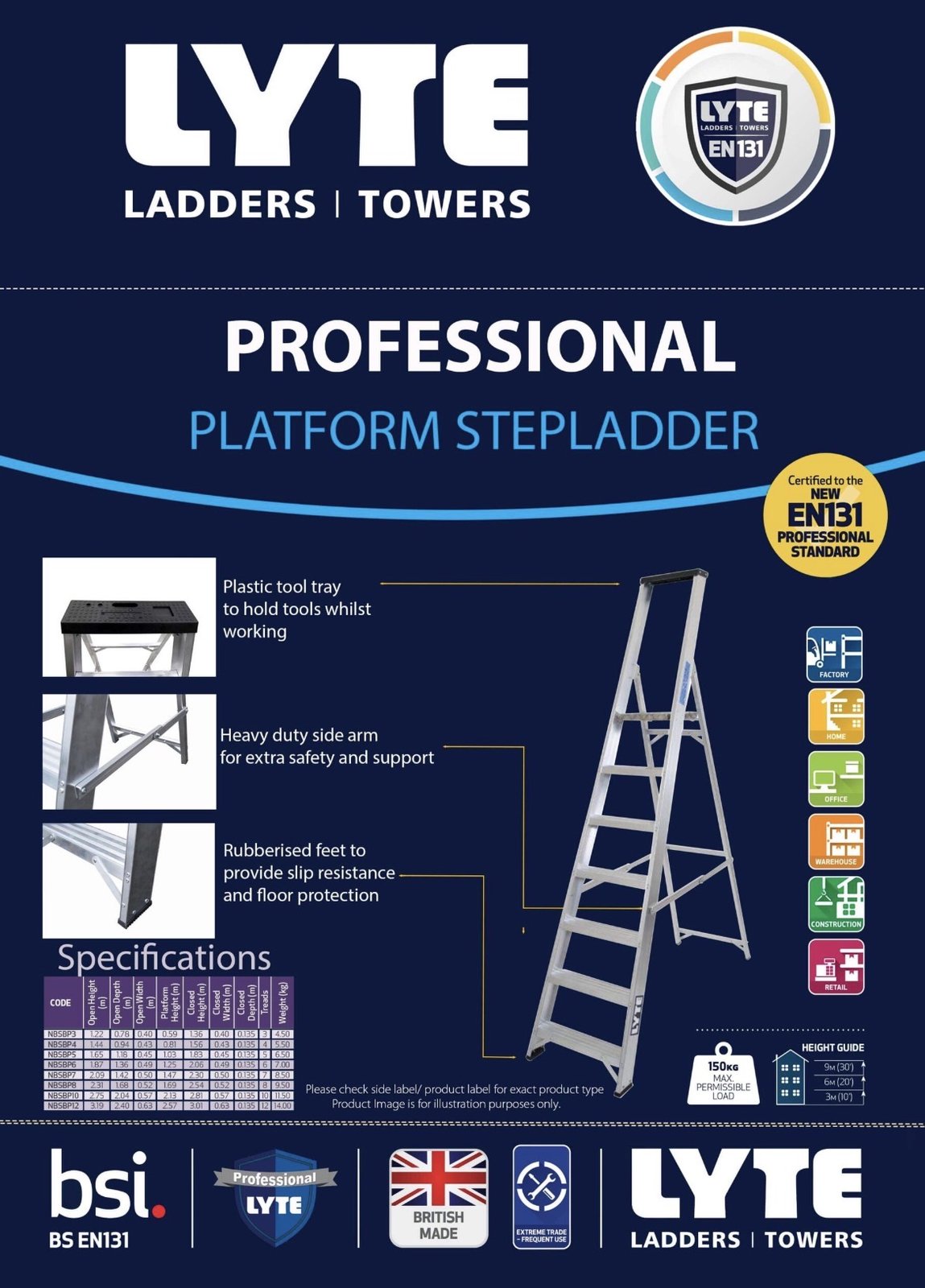 180x LYTE Aluminium Ladder 5 Step — photo 2