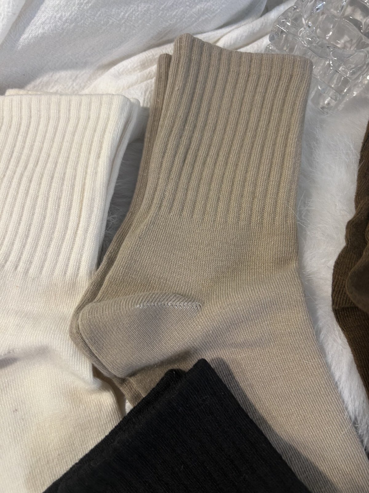 50x 6Pairs Ribbed Crew Socks - Mixed Neutral Colours, 6-Pair Packaged Sets - New — photo 4