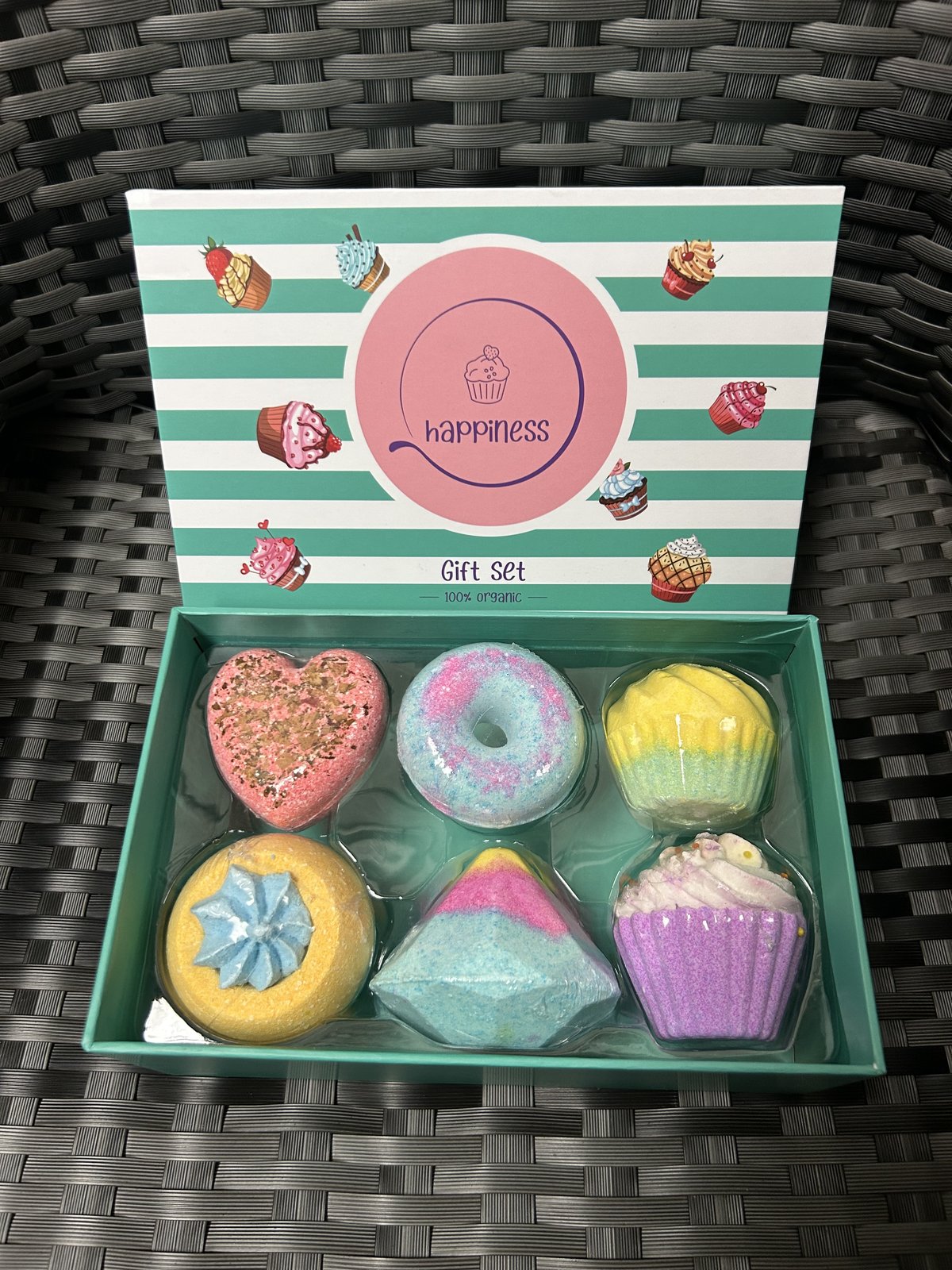 Happiness 6pc Organic Bath Bomb Set