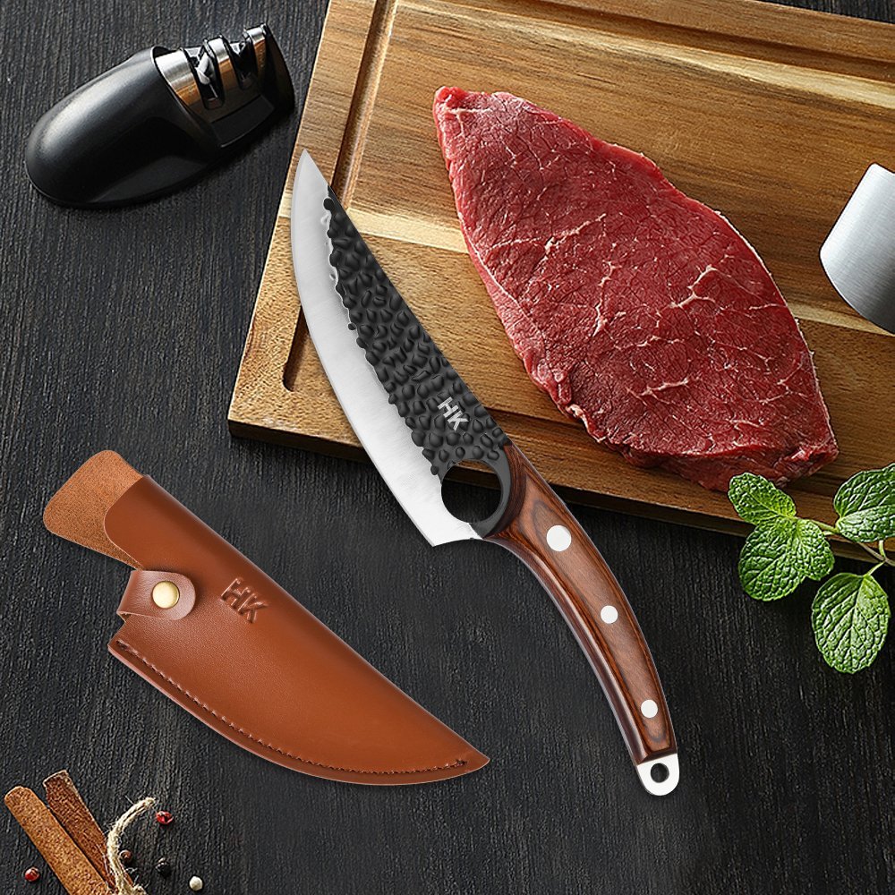 10 x HK Premium Gift Boxed Chef Knives – Branded 6.5" Kitchen Knife Range – Amazon Proven – Magnetic Gift Box & PU Leather Sheath — photo 8