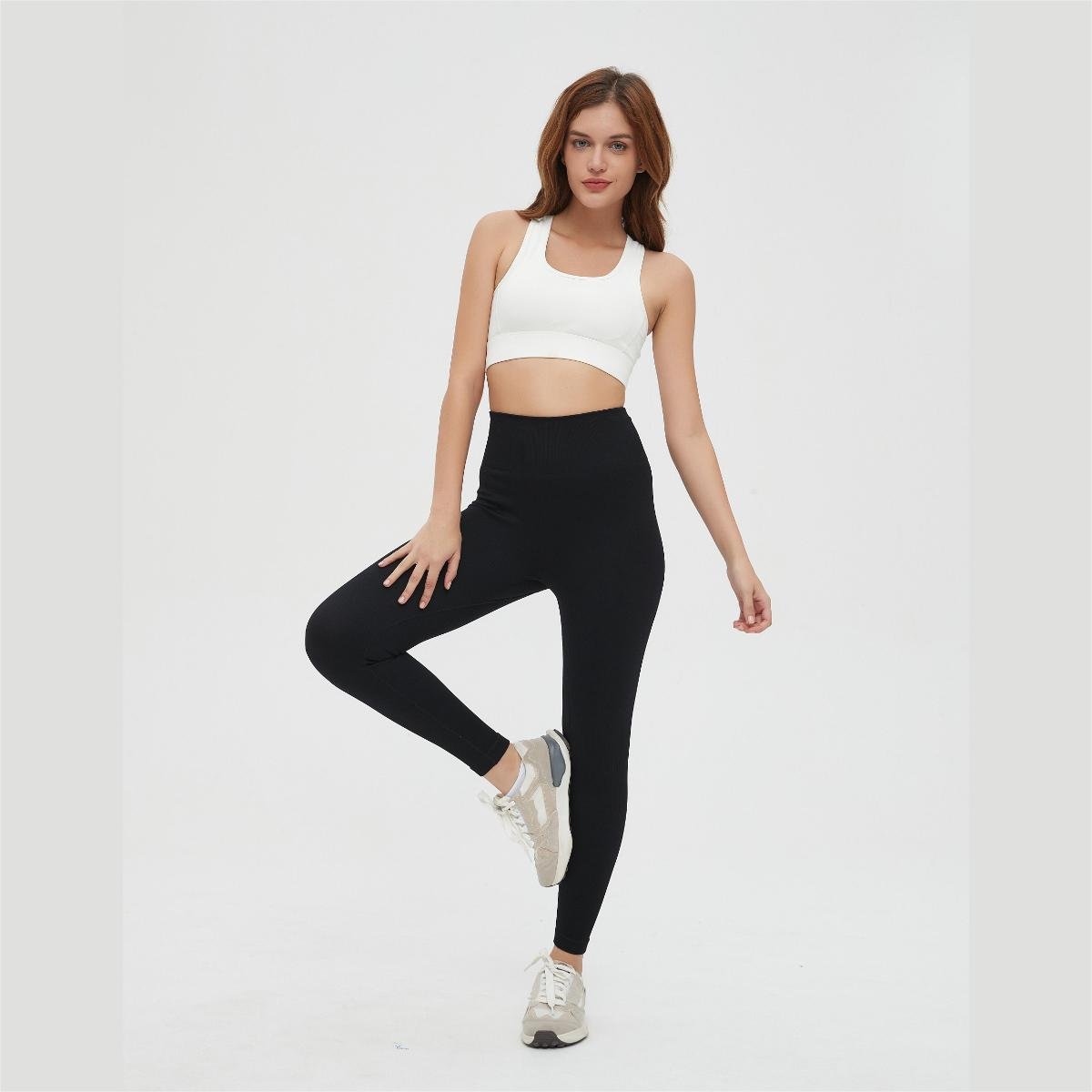 500x Ribbed Yoga Pants — Full Length, Black Grey Coffee Off-White, Mixed Sizes, New — photo 4