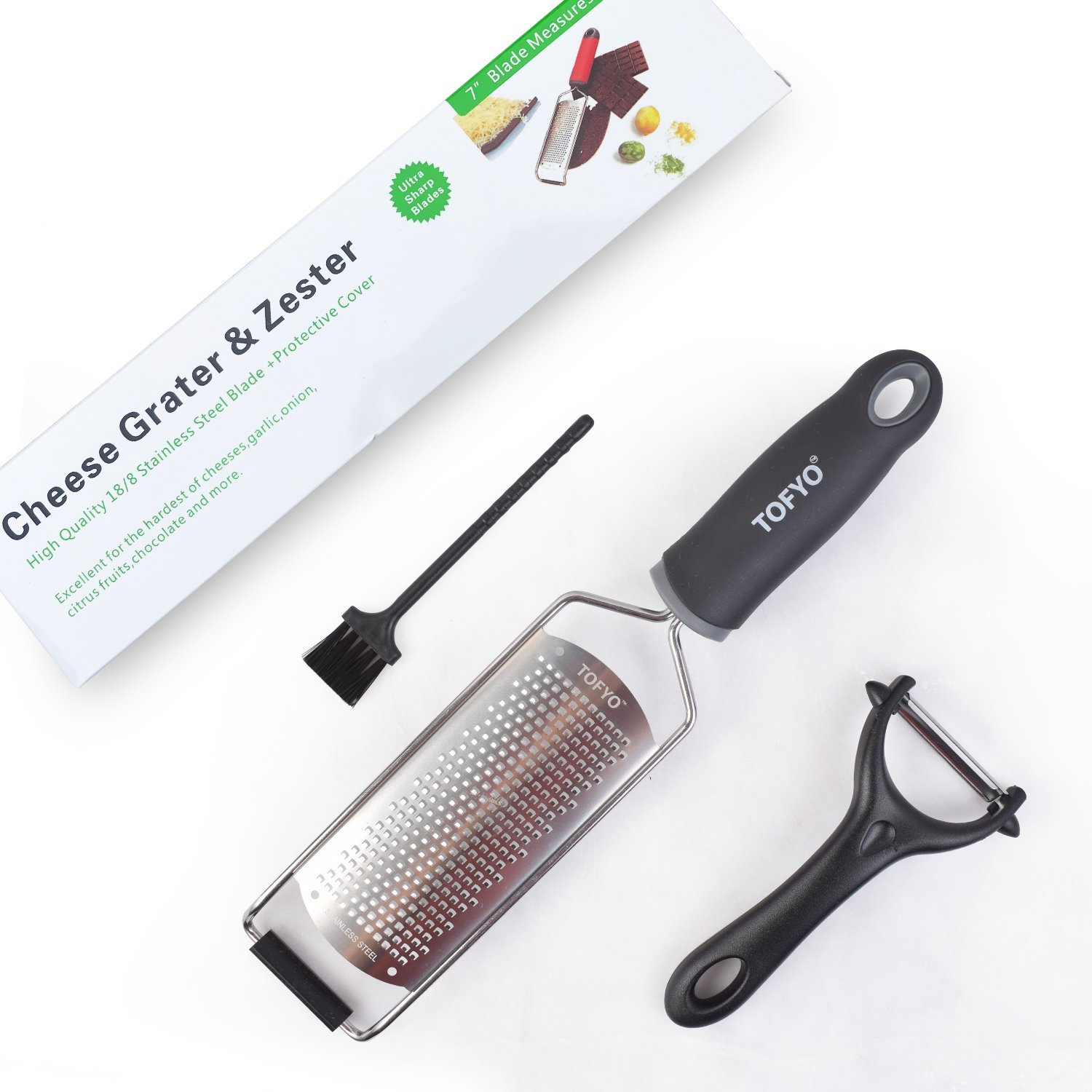 Cheese Grater Zester (with safety cover) Bundled with Peeler - New Stock