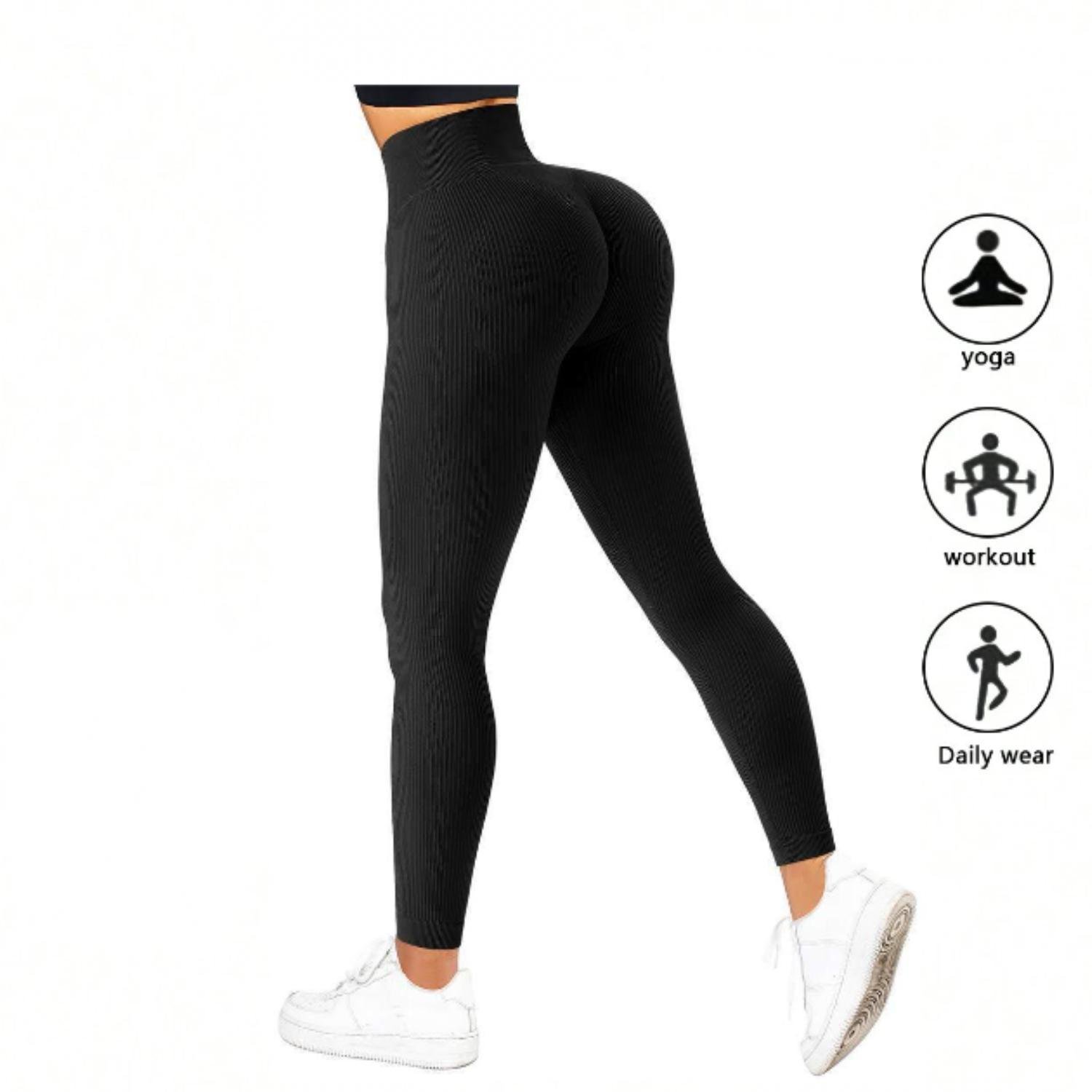 280x Ribbed Yoga Pants — Full Length, Black Grey Beige Coffee, Mixed Sizes, New — photo 8