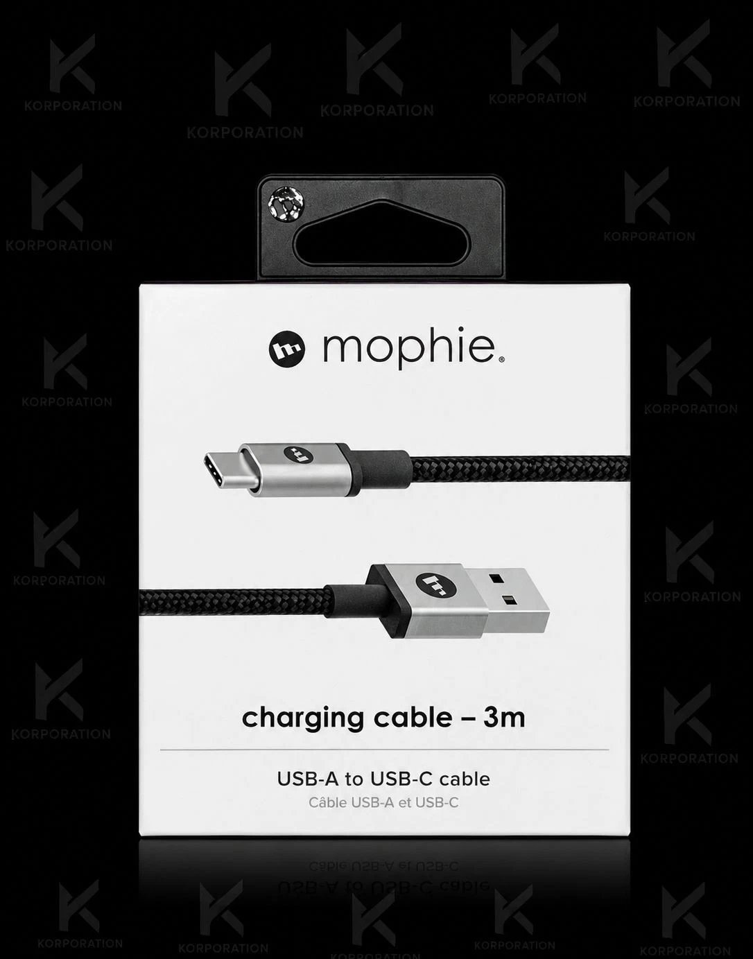 10x Genuine Mophie USB-A to USB-C Charging Cable– 3 Metre –Black–Charge & Sync Cable