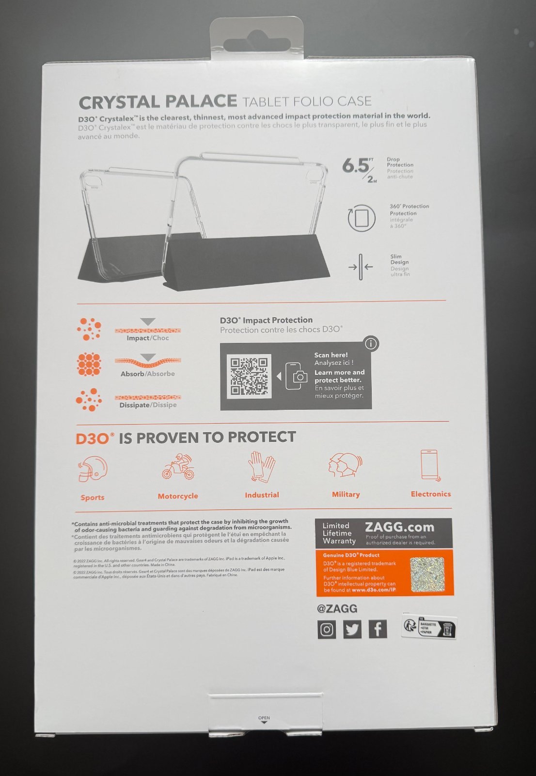 3x ZAGG Gear4 Crystal Palace Folio Case for Apple iPad 10.2”(7th/8th/9th Gen)–Clear — photo 2