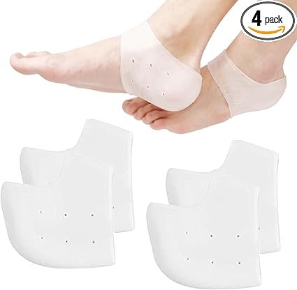 40x Silicone Heel Protectors - 4pcs Soft Gel Blister Prevention, Heel Cups & Ankle Protectors for Plantar Fasciitis Relief, Comfortable & Durable Shoe Heel Socks for Men and Women — photo 3