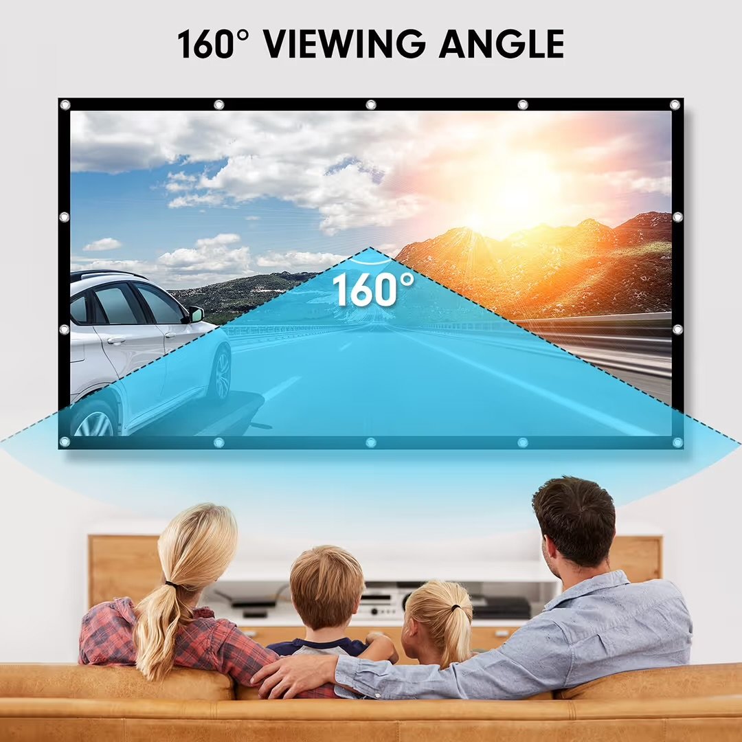 10 x 120-inch 16:9 Portable Foldable Projection Screen 4K Anti-Crease – White