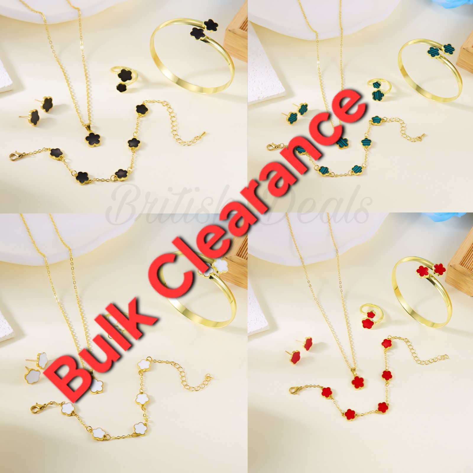 Source photograph for Clearance Bulk/Lot Women Jewellery Set Necklace Earrings Bracelet Ring with Gift Box