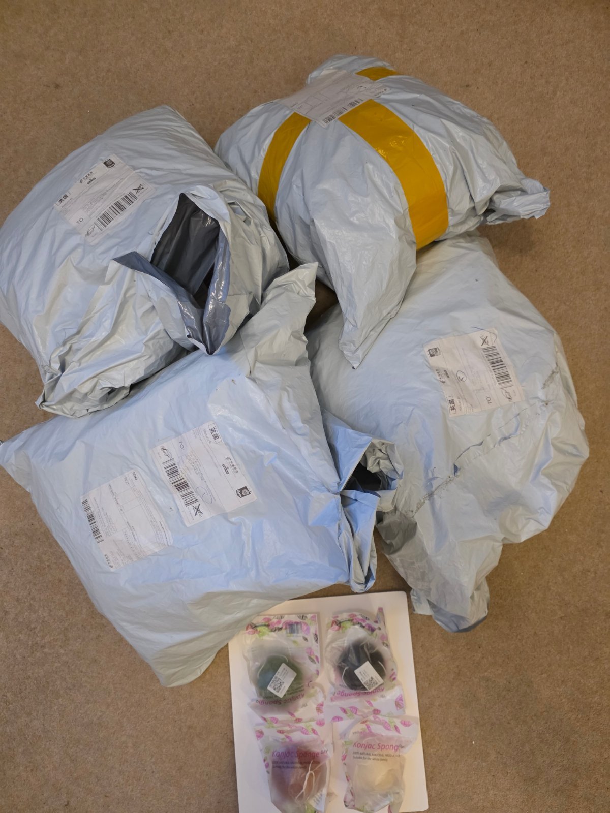 JOBLOT: 200x Konjac Sponges 4 colours Individually wrapped — photo 3