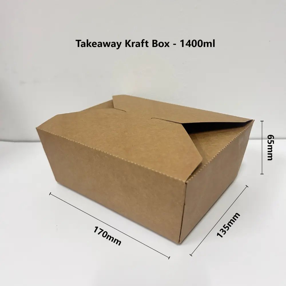 5800x Wholesale Takeaway Large Paper Kraft Boxes 1400ml — photo 2