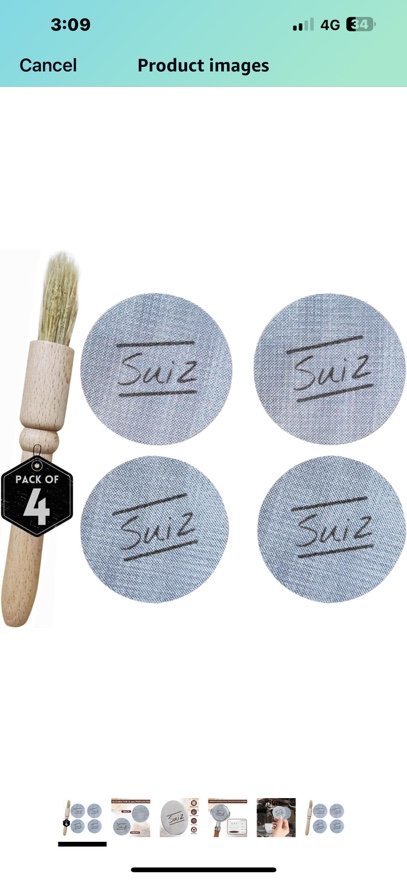 SUIZ Pack of 4 Espresso Puck Screens - 54mm, 1.7mm Thickness, 304 Stainless Steel, Great Value