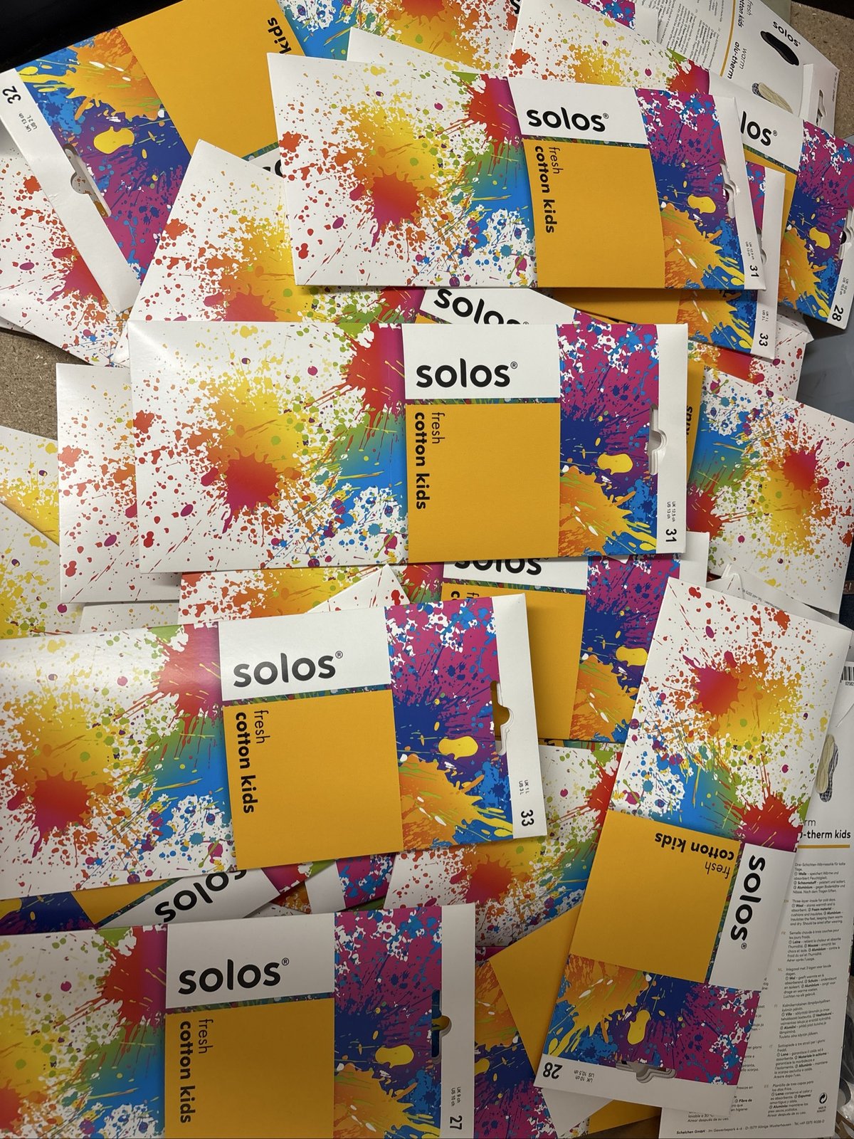 Source photograph for 58x Solos Fresh Cotton Kids Insoles *Mixed Sizes*