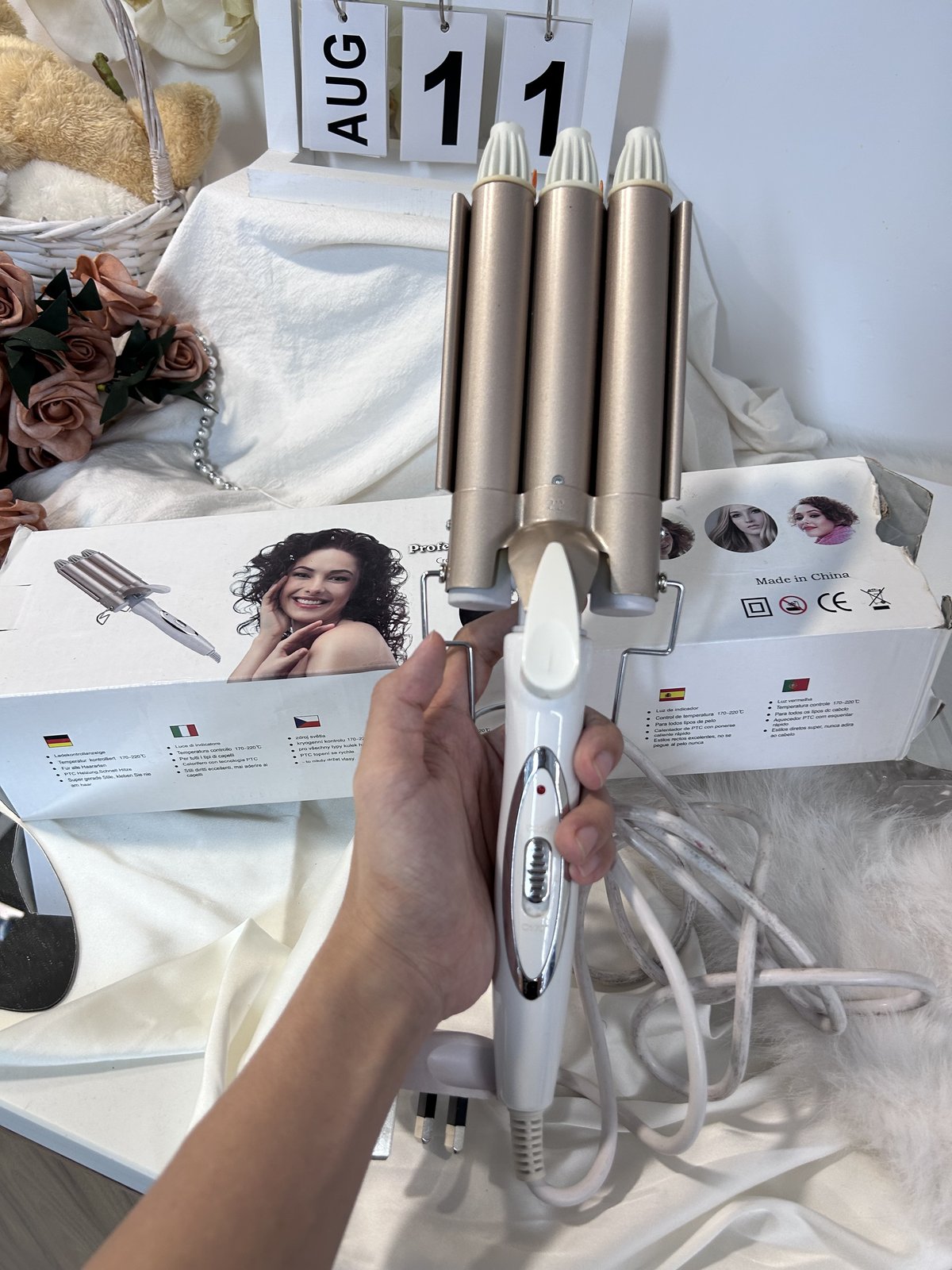 Source photograph for 30x 3 Barrel Hair Wavers / Curling Irons - 22mm, UK Plug, New