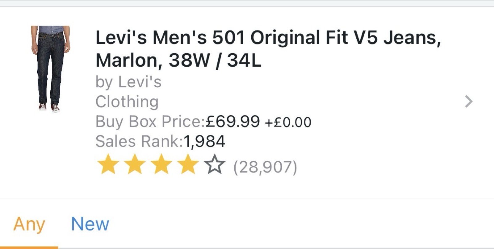 18x Levi's Men's 501 Original Fit V5 Jeans, Marlon — photo 2
